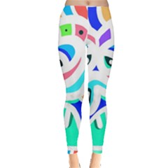 Crazy Pop Art - Doodle Animals   Leggings  by ConteMonfrey