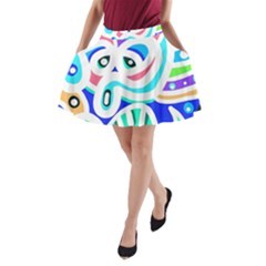 Crazy Pop Art - Doodle Animals   A-line Pocket Skirt by ConteMonfrey