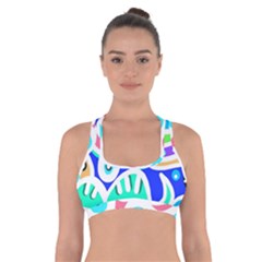 Crazy Pop Art - Doodle Animals   Cross Back Sports Bra by ConteMonfrey