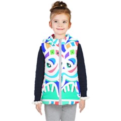 Crazy Pop Art - Doodle Animals   Kids  Hooded Puffer Vest by ConteMonfrey