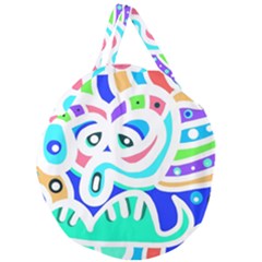 Crazy Pop Art - Doodle Animals   Giant Round Zipper Tote by ConteMonfrey