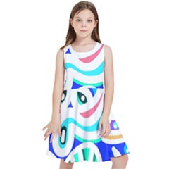 Crazy Pop Art - Doodle Animals   Kids  Skater Dress by ConteMonfrey