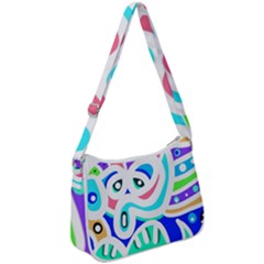 Crazy Pop Art - Doodle Animals   Zip Up Shoulder Bag by ConteMonfrey