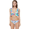 Crazy Pop Art - Doodle Animals   Low Cut Ruffle Edge Bikini Set View1