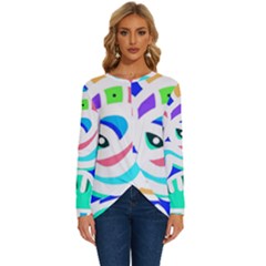 Crazy Pop Art - Doodle Animals   Long Sleeve Crew Neck Pullover Top by ConteMonfrey