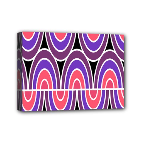 Pink, Blue, Black, Purple Tones Pop Art  Mini Canvas 7  X 5  (stretched) by ConteMonfrey