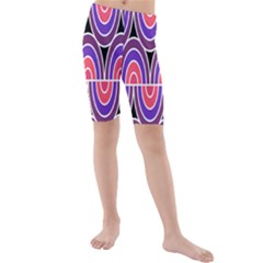 Pink, Blue, Black, Purple Tones Pop Art  Kids  Mid Length Swim Shorts by ConteMonfrey