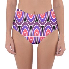 Pink, Blue, Black, Purple Tones Pop Art  Reversible High-waist Bikini Bottoms by ConteMonfrey