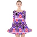 Pink, blue, black, purple Tones Pop Art  Long Sleeve Velvet Skater Dress View1