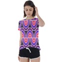 Pink, blue, black, purple Tones Pop Art  Short Sleeve Open Back Tee View1