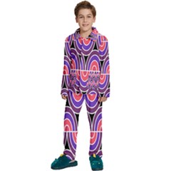 Pink, Blue, Black, Purple Tones Pop Art  Kids  Long Sleeve Velvet Pajamas Set by ConteMonfrey