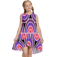 Pink, Blue, Black, Purple Tones Pop Art  Kids  Frill Swing Dress by ConteMonfrey