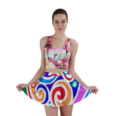 Crazy Pop Art - Doodle Circles   Mini Skirt by ConteMonfrey