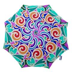 Crazy Pop Art - Doodle Circles   Hook Handle Umbrellas (large) by ConteMonfrey