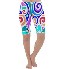 Crazy Pop Art - Doodle Circles   Cropped Leggings  by ConteMonfrey