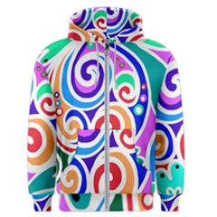 Crazy Pop Art - Doodle Circles   Men s Zipper Hoodie by ConteMonfrey