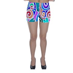 Crazy Pop Art - Doodle Circles   Skinny Shorts by ConteMonfrey