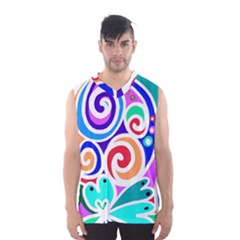 Crazy Pop Art - Doodle Circles   Men s Basketball Tank Top by ConteMonfrey