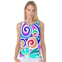 Crazy Pop Art - Doodle Circles   Women s Basketball Tank Top by ConteMonfrey