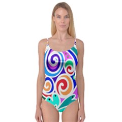 Crazy Pop Art - Doodle Circles   Camisole Leotard  by ConteMonfrey