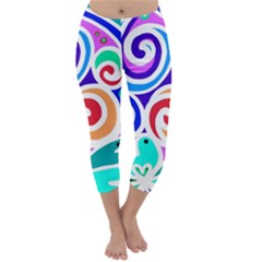 Crazy Pop Art - Doodle Circles   Capri Winter Leggings  by ConteMonfrey