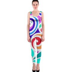 Crazy Pop Art - Doodle Circles   One Piece Catsuit by ConteMonfrey