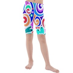 Crazy Pop Art - Doodle Circles   Kids  Mid Length Swim Shorts by ConteMonfrey