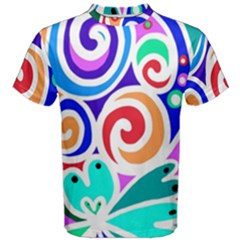 Crazy Pop Art - Doodle Circles   Men s Cotton Tee by ConteMonfrey