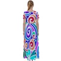 Crazy Pop Art - Doodle Circles   High Waist Short Sleeve Maxi Dress View2