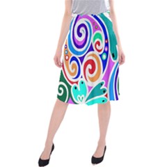 Crazy Pop Art - Doodle Circles   Midi Beach Skirt by ConteMonfrey