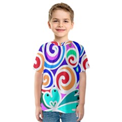 Crazy Pop Art - Doodle Circles   Kids  Sport Mesh Tee