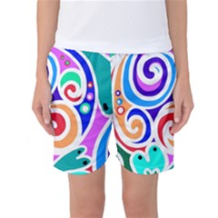 Crazy Pop Art - Doodle Circles   Women s Basketball Shorts by ConteMonfrey