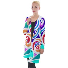 Crazy Pop Art - Doodle Circles   Hooded Pocket Cardigan by ConteMonfrey