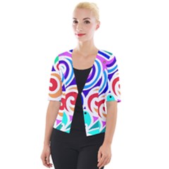 Crazy Pop Art - Doodle Circles   Cropped Button Cardigan by ConteMonfrey