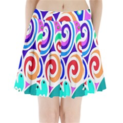 Crazy Pop Art - Doodle Circles   Pleated Mini Skirt by ConteMonfrey