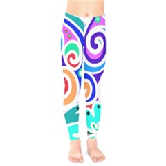 Crazy Pop Art - Doodle Circles   Kids  Leggings by ConteMonfrey