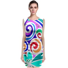 Crazy Pop Art - Doodle Circles   Classic Sleeveless Midi Dress by ConteMonfrey