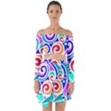 Crazy Pop Art - Doodle Circles   Off Shoulder Top with Skirt Set View1