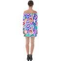 Crazy Pop Art - Doodle Circles   Off Shoulder Top with Skirt Set View2