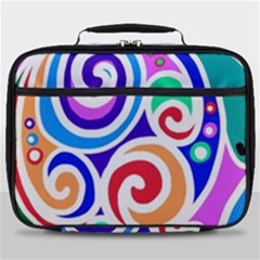 Crazy Pop Art - Doodle Circles   Full Print Lunch Bag by ConteMonfrey