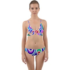 Crazy Pop Art - Doodle Circles   Wrap Around Bikini Set by ConteMonfrey