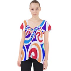 Crazy Pop Art - Doodle Circles   Lace Front Dolly Top by ConteMonfrey