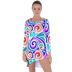 Crazy Pop Art - Doodle Circles   Asymmetric Cut-out Shift Dress by ConteMonfrey