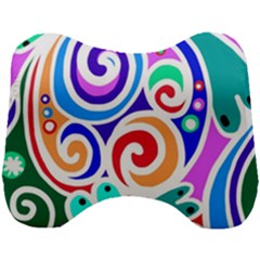 Crazy Pop Art - Doodle Circles   Head Support Cushion by ConteMonfrey