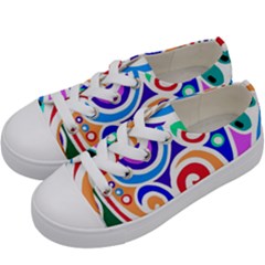 Crazy Pop Art - Doodle Circles   Kids  Low Top Canvas Sneakers by ConteMonfrey