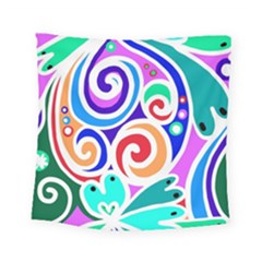 Crazy Pop Art - Doodle Circles   Square Tapestry (small) by ConteMonfrey