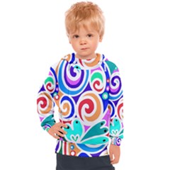 Crazy Pop Art - Doodle Circles   Kids  Hooded Pullover by ConteMonfrey