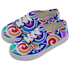 Crazy Pop Art - Doodle Circles   Kids  Classic Low Top Sneakers by ConteMonfrey