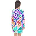 Crazy Pop Art - Doodle Circles   Long Sleeve Chiffon Shift Dress  View2