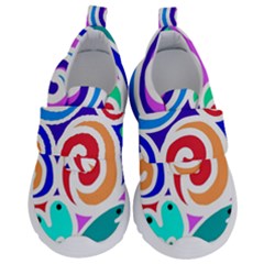 Crazy Pop Art - Doodle Circles   Kids  Velcro No Lace Shoes